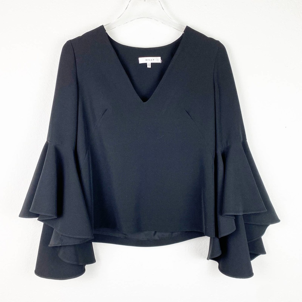 Milly Nicole V Neck Flutter Sleeve Top 2